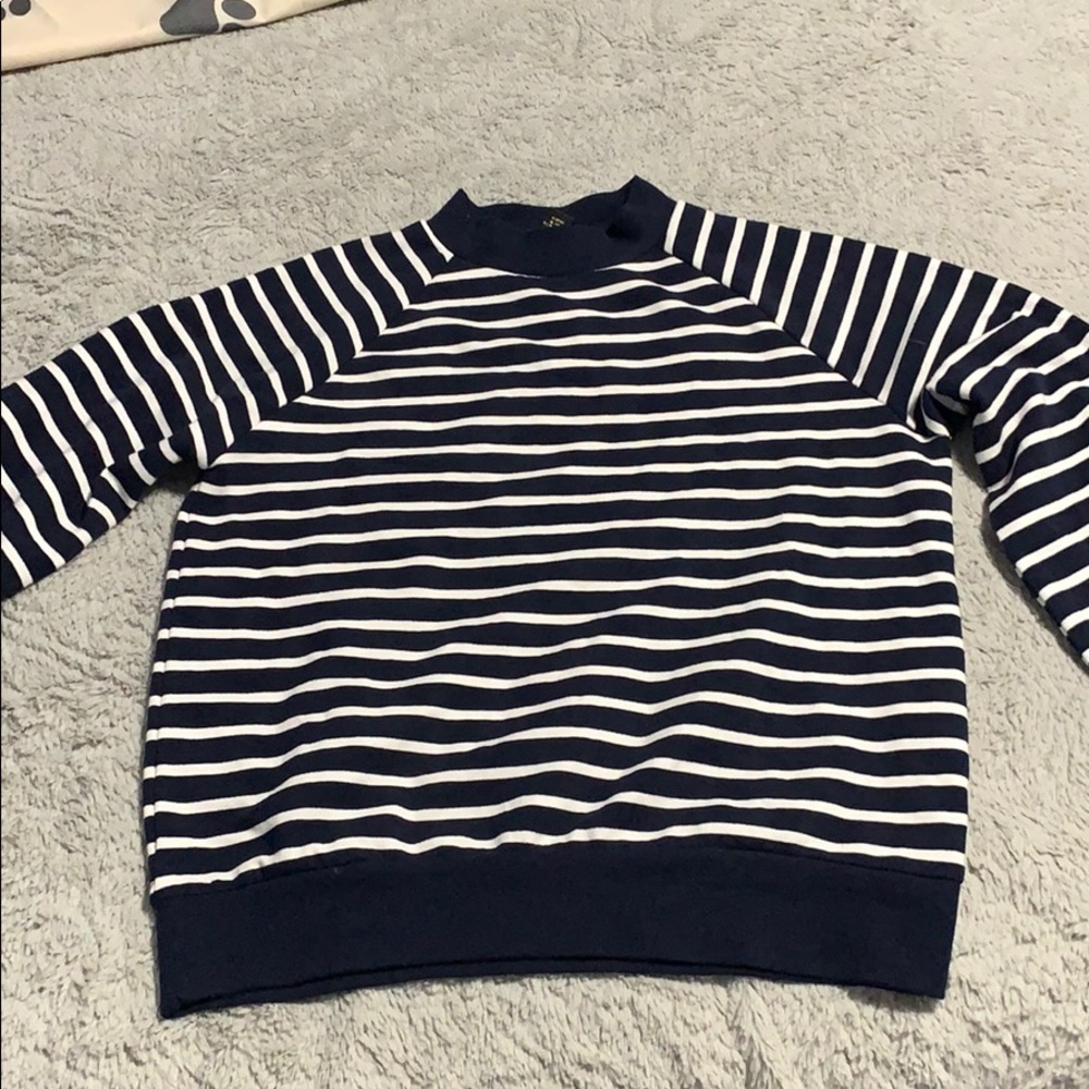 Striped high neck sweatshirt